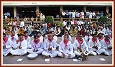 Devotees from Badalpur area sings bhajans and play traditional musical instruments 