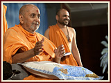 Swamishri in a divine, jovial mood