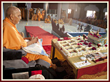 Swamishri engaged in his morning puja