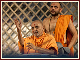 Swamishri in a divine, jovial mood
