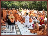 Skit presentation before Swamishri at Smruti Mandir pradakshina