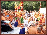 Skit presentation before Swamishri at Smruti Mandir pradakshina