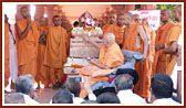  First Stambha Pujan for BAPS Shikharbaddh Mandir, Mahuva