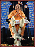  Sadhus honor Swamishri with garlands