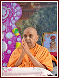   Swamishri engaged in his morning puja
