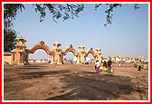 Entrance gate of Shri Swaminarayan Nagar where the celebration is held 