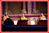 Swamishri and senior sadhus on the main stage