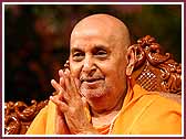 Evening ,Swamishri in a festive mood during the Guru Purnima Utsav 