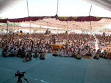  Swamishri and senior sadhus preside over the murti-pratishtha assembly