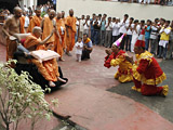A skit presentation before Swamishri