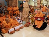 Swamishri performs pujan of bricks for new BAPS hari mandir at Kurali, Simri and Saring