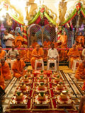  Senior sadhus and devotees engaged in patotsav mahapuja rituals