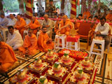  Senior sadhus and devotees engaged in patotsav mahapuja rituals