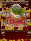  Kalashas filled with various materials for abhishek