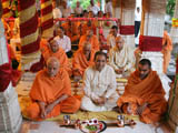  Sadhus and devotees engaged in patotsav mahapuja rituals