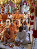  Sadhus and devotees engaged in patotsav mahapuja rituals