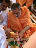  Sadhus and devotees engaged in patotsav mahapuja rituals