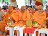  Senior sadhus engaged in patotsav mahapuja rituals