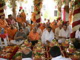  Sadhus and devotees engaged in patotsav mahapuja rituals