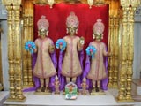  Bhagwan Swaminarayan, Aksharbrahman Gunatitanand Swami and Shri Gopalanand Swami adorned in chandan