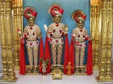  Bhagwan Swaminarayan, Aksharbrahman Gunatitanand Swami and Shri Gopalanand Swami adorned in chandan