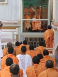  Sadhus engaged in darshan of Swamishri