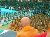  Sadhus and devotees engaged in darshan of Swamishri