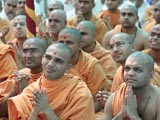  Sadhus engaged in Swamishri's darshan