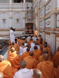  Sadhus engaged in darshan of Swamishri