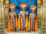  Bhagwan Swaminarayan, Aksharbrahman Gunatitanand Swami and Shri Gopalanand Swami adorned in chandan