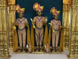  Bhagwan Swaminarayan, Aksharbrahman Gunatitanand Swami and Shri Gopalanand Swami adorned in chandan