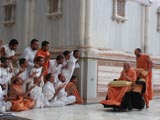  Sadhus engaged in Swamishri's darshan