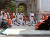  Sadhus and sadhaks engaged in Swamishri's darshan