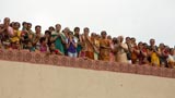 Devotees doing darshan of Swamishri