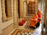 Swamishri in the mandir for darshan