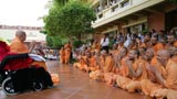  Swamishri bids Jai Swaminarayan to sadhus and devotees