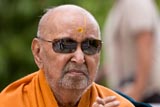 Swamishri in the mandir for darshan