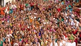 Devotees doing darshan of Swamishri 