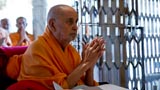 Swamishri in the mandir for darshan 