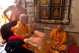 Swamishri in the mandir for darshan