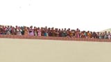 Devotees doing darshan of Swamishri 