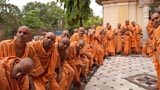  Sadhus doing darshan of Swamishri