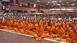  Sadhus and devotees engaged in mantra pushpanjali