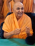 Swamishri in a divine, jovial mood