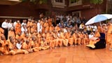  Sadhus and devotees doing darshan of Swamishri