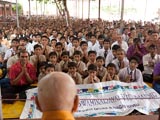  Students from BAPS Swaminarayan Vidyamandir, Selvas, doing darshan of Swamishri