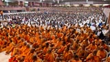  Sadhus and devotees during the pratishtha rituals
