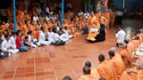  Sadhus and devotees doing darshan of Swamishri