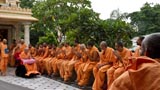  Sadhus doing darshan of Swamishri
