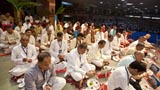  Devotees participate in pratishtha mahapuja rituals